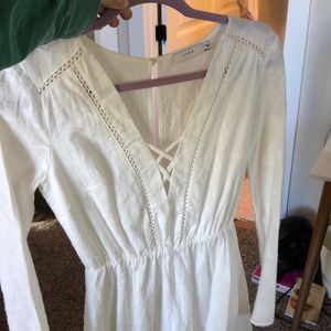 Lush white long sleeve romper